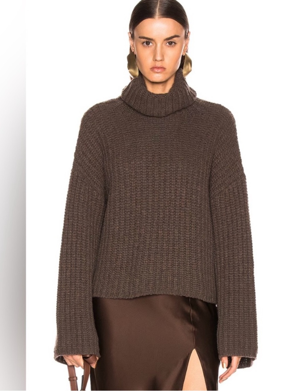 Sablyn olive green cashmere turtleneck sweater